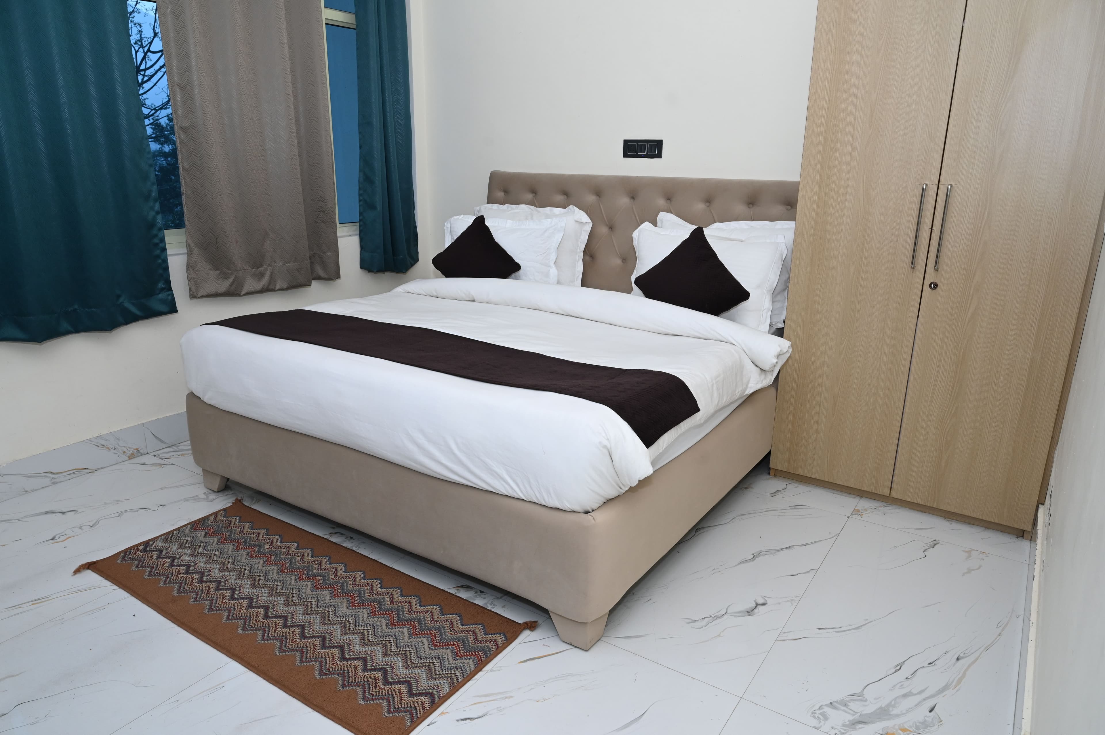 Dining area with warm lighting